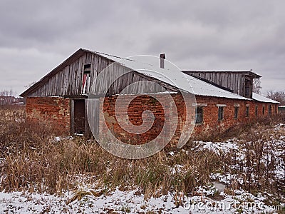 Old ruined barn Stock Photo