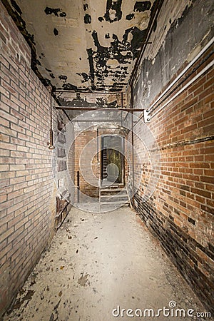 Old ruinous corridor Stock Photo