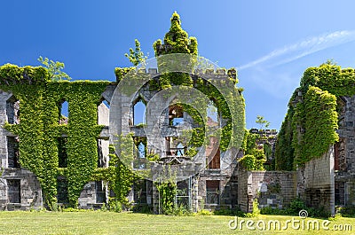 Old ruins of an abandoned small pox hospital Stock Photo