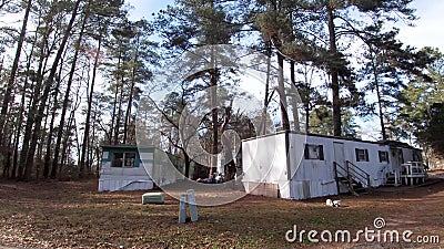 Old run down dilapidated trailer park close together Editorial Stock Photo