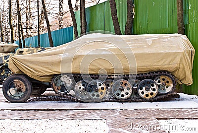 Old Russia military armored personnel carrier Stock Photo