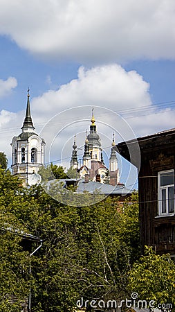 Old Russian church in Siberia Stock Photo