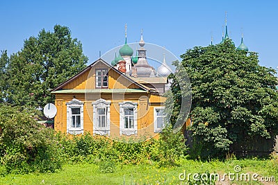 The old russian wood house in Rostov Stock Photo