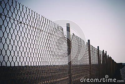 Old rust chain link fence Stock Photo