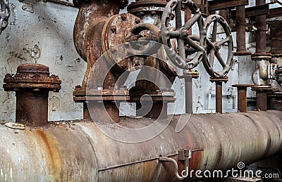 old rust Valve Pipeline Stock Photo