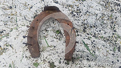 Old rusted horseshoe Stock Photo