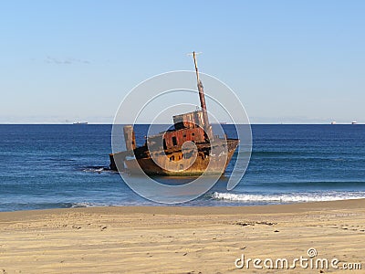 Old rusted shipwreck Stock Photo