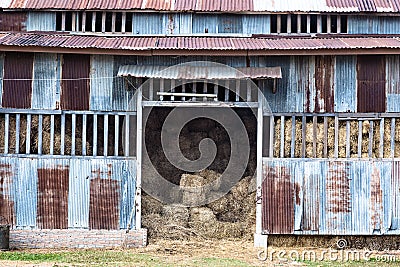 Old rustic animal barn Stock Photo