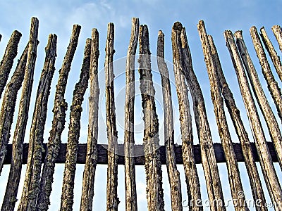 Old rustic fence Stock Photo