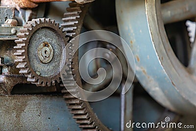 Old and rustic wheels of agricultural machinery Editorial Stock Photo