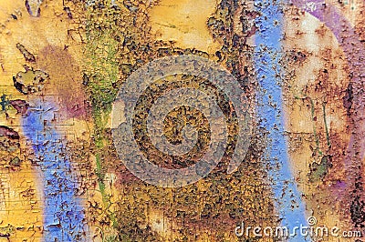 Old rusty abstract blue and orange background Stock Photo