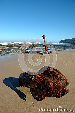 Old rusty anchor Stock Photo