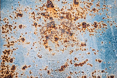 Old rusty blue paint steel Stock Photo