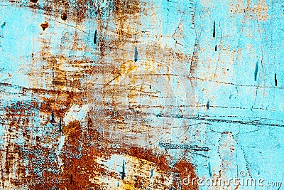 Old rusty blue wall Stock Photo