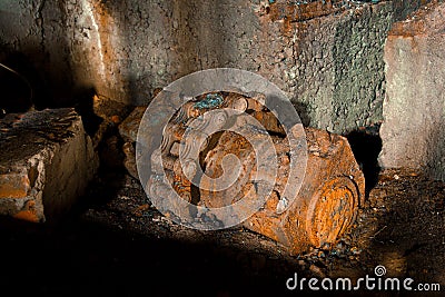 Old rusty chain gear Stock Photo