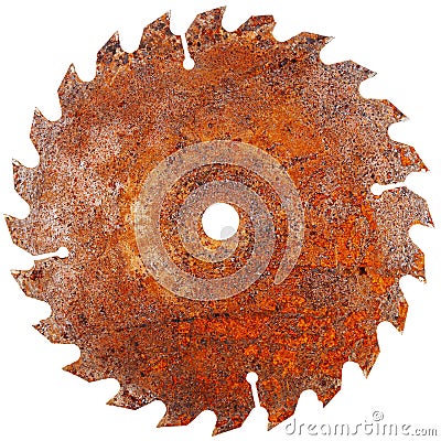 Old rusty circular saw blade Stock Photo