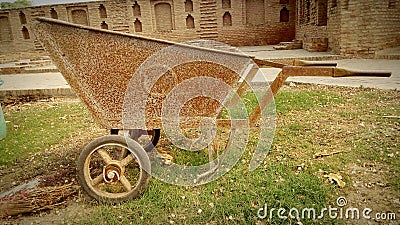 Old rusty dustbin Stock Photo