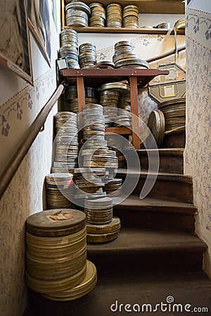 Rusty film canisters Stock Photo