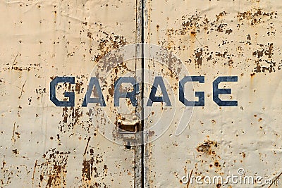 Old rusty garage doors Stock Photo