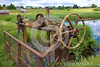 Old rusty gears and cogs Stock Photo