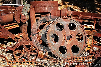 Old rusty gears and cogs Stock Photo