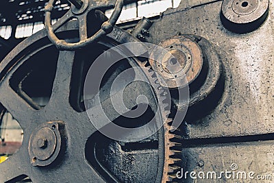 Old rusty gears, machinery parts Stock Photo