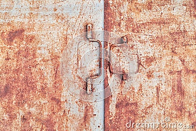 Old rusty iron door. Stock Photo