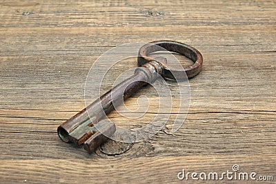 Old Rusty Iron Key Stock Photo