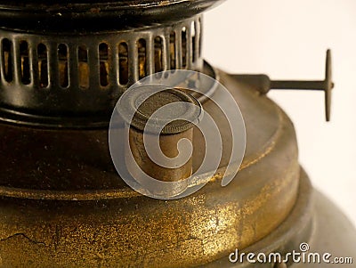 Old rusty kerosene lamp. Stock Photo