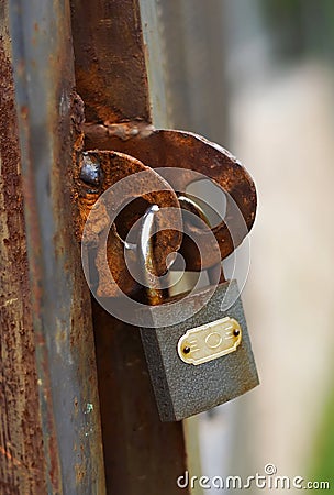 The old rusty lock Stock Photo