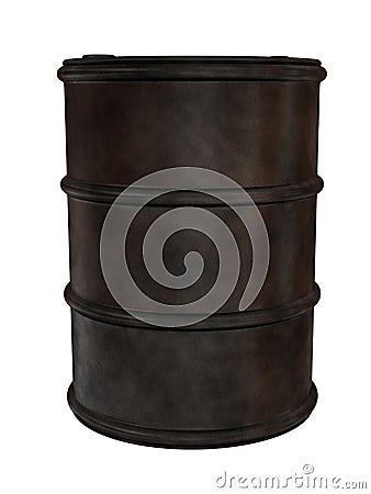 Old rusty metal barrel Stock Photo