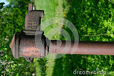 old rusty outdoor water pump Stock Photo