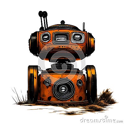 Old rusty robot on the scrapheap Stock Photo