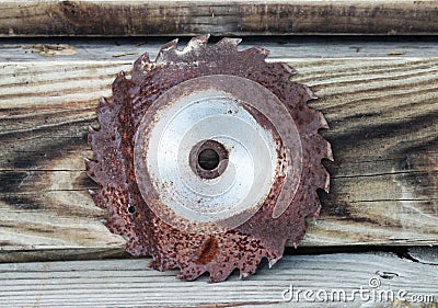 Old Rusty Saw Blade Stock Photo