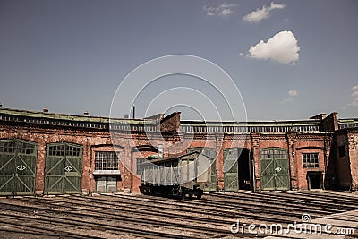 Old rusty soviet wagon Stock Photo