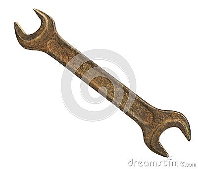 Old rusty spanner Stock Photo