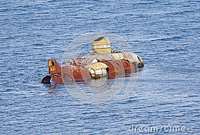 Old Super small submarine Stock Photo