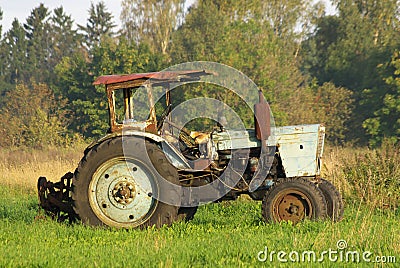 Old Rusty Tractor Stock Photo