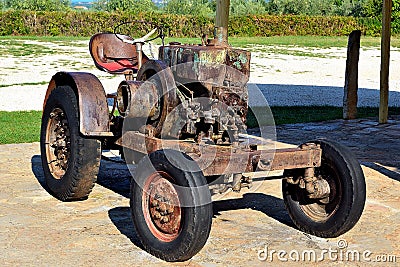 Old rusty tractor, history and nostalgia Stock Photo