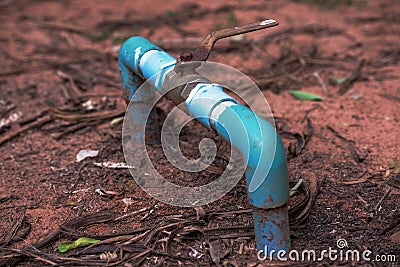 Old rusty tube Stock Photo