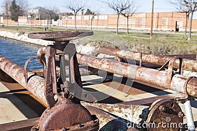 Old rusty valves Stock Photo