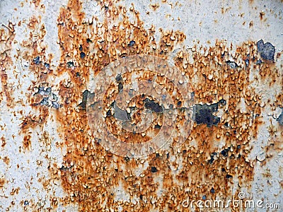 Old rusty wall. Corrosion surface in detail. Metal texture background Stock Photo