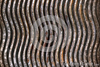 Old, rusty, wavy metal surface. Background image, texture. steampunk Stock Photo