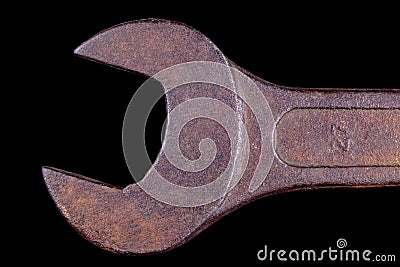 Old rusty workshop wrench. Accessories for repairing mechanical parts Stock Photo