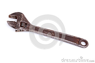 Old rusty wrench Stock Photo