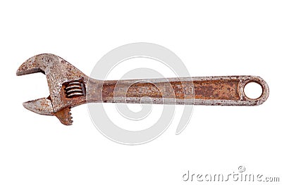 Old rusty wrench Stock Photo