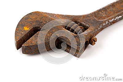 Old rusty wrench Stock Photo