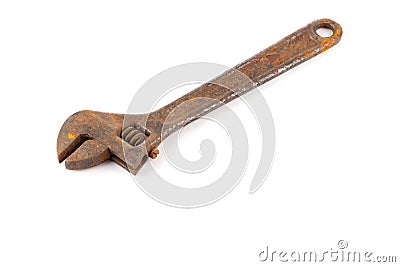 Old rusty wrench Stock Photo