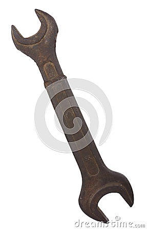 Old rusty wrench Stock Photo