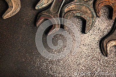 Old rusty wrenches Stock Photo